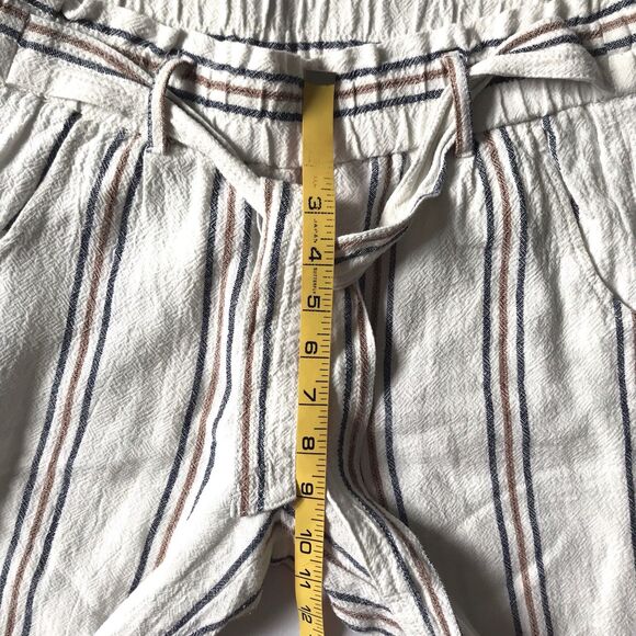 JOLT Womens Cream Stripe Wide Leg Linen Blend Pull On Tie Pants Sz S Boho Chic - Picture 5 of 10